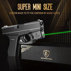 Green Laser Sight Designed to Fit Glock 43/G43X(No Rail Version) with Holster, Green Beam Sight with Power Indicator, Custom-Made IWB Kydex Holster Right Hand, WLS-105G w/ G43 Holster|WARRIORLAND - WARRIORLAND