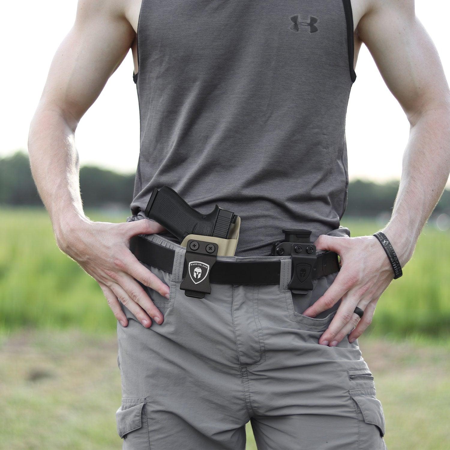 G43 / G43X & G43X MOS Holster, IWB Tan Color Kydex Holster Compatible with 43 / 43X / 43X MOS Pistol, Inside Waistband Appendix Carry, Adj. Posi-Click Retention & Cant, Right Hand|WARRIORLAND - WARRIORLAND