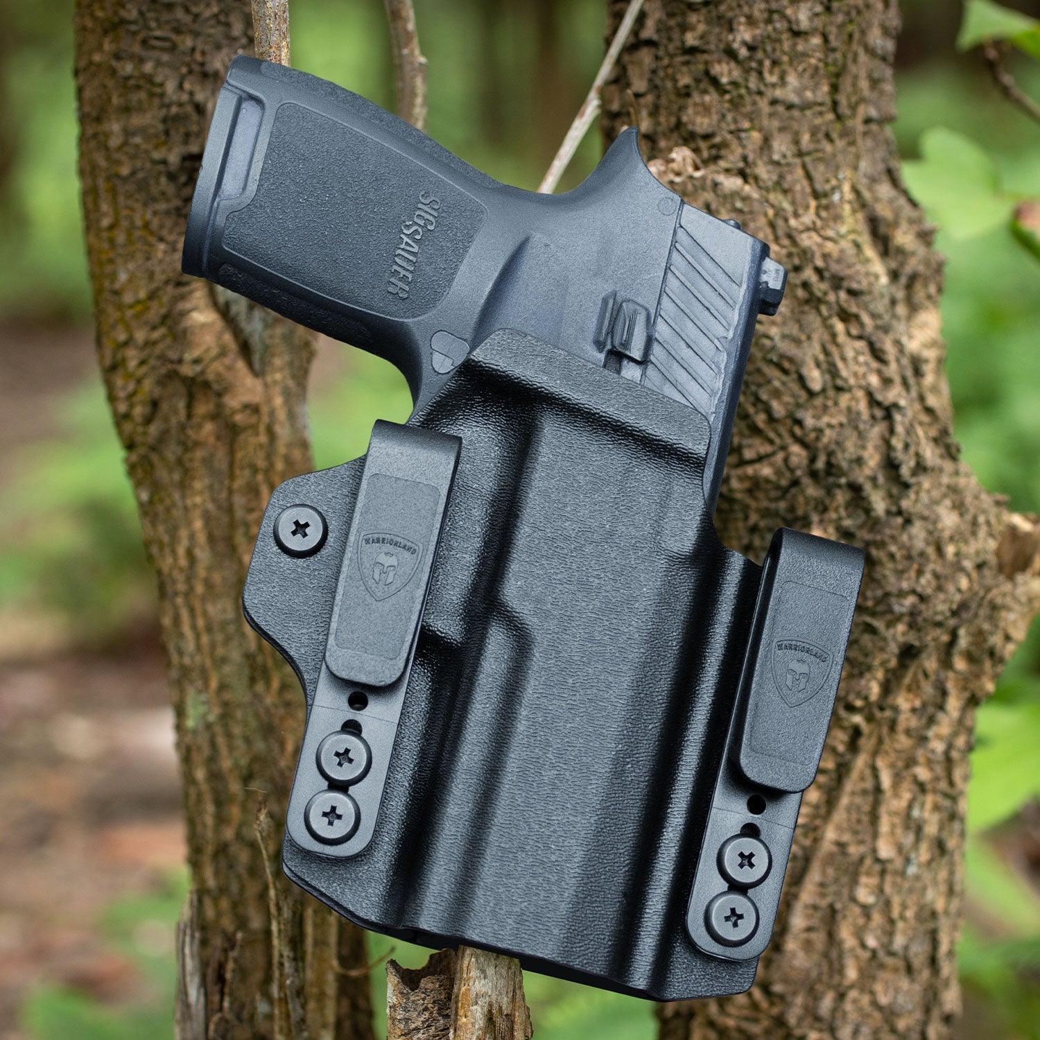 Sig P320 M18 & P320 M17 IWB & OWB Convertible Holster Optics Cut: Sig Sauer P320 Compact M18 & P320 Full Size M17, IWB OWB Combo Holster P320, 1.75 Belt Clip, Adjustable Ride Height, Right Hand - WARRIORLAND