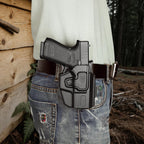 Universal OWB Holster for Compact and Subcompact Pistols, Fit Glock 19/26/43/ 43X/43X Mos, Hellcat pro,Taurus G2C, PSA Dagger Compact and More, Index Finger Release, Right Hand - WARRIORLAND
