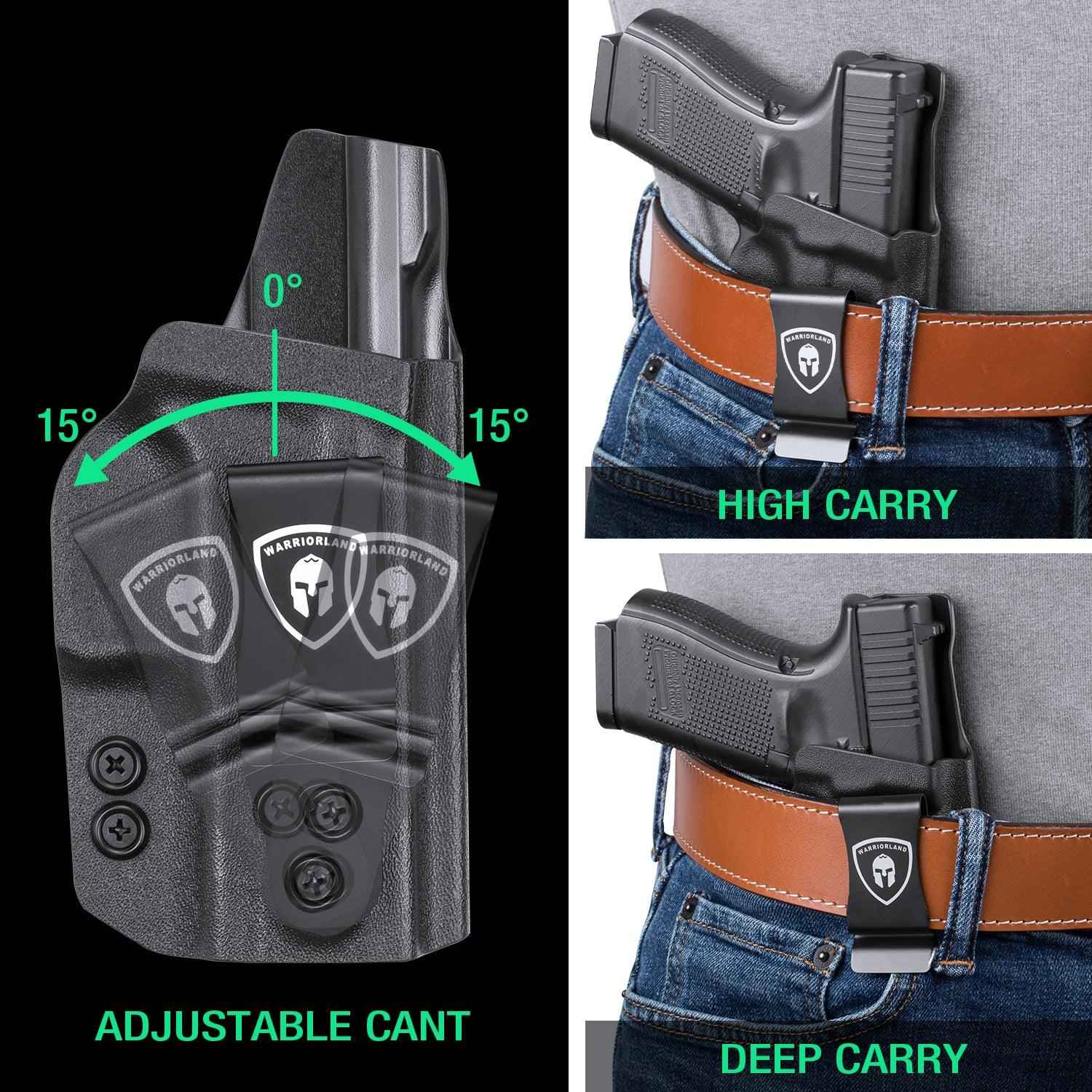 IWB Kydex Glock 43 Holster with Adjustable Ride Height and Metal Belt Clip | WARRIORLAND