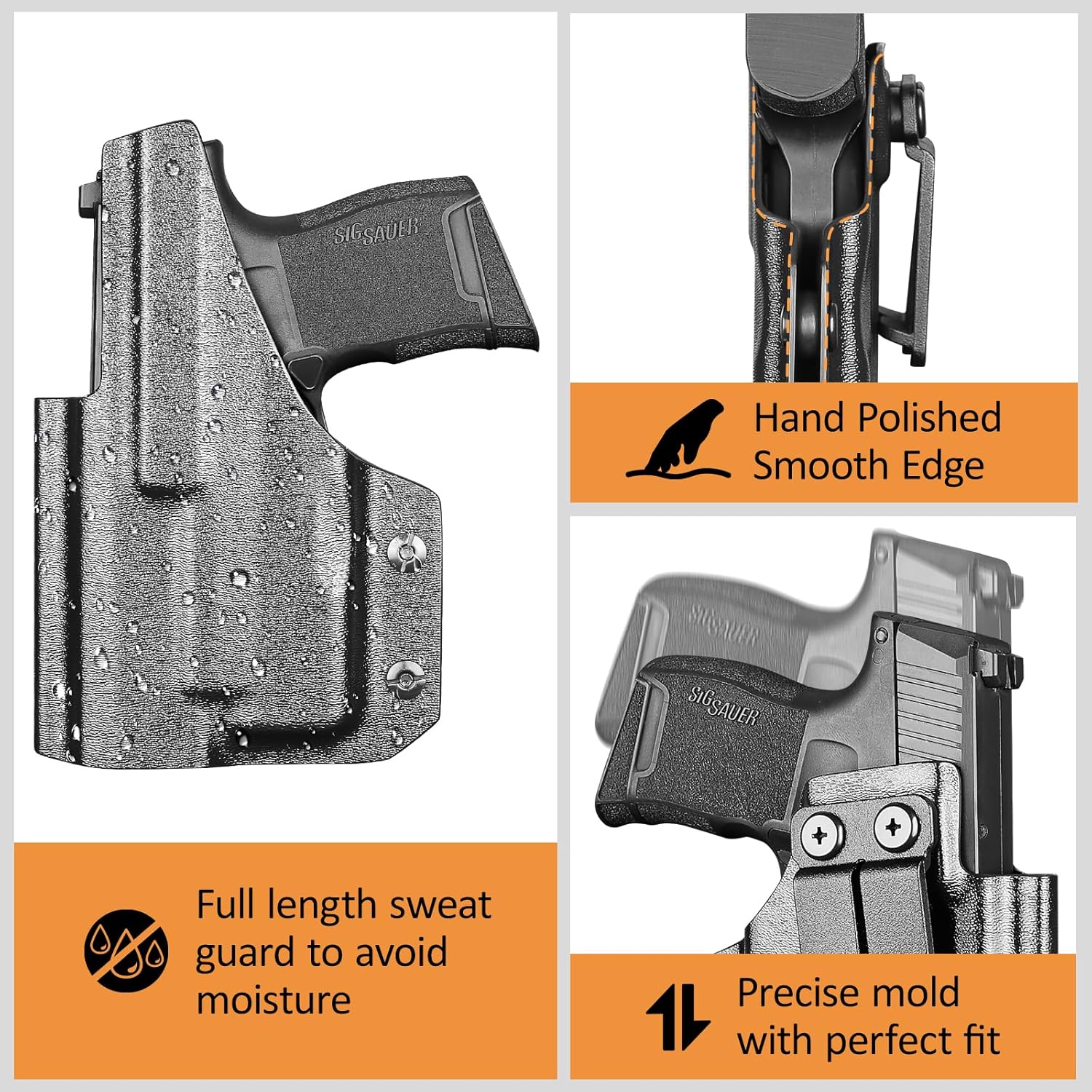 IWB Kydex Holster for P365 with TLR6, Fit Sig Sauer P365/ P365 SAS/ P365XL, Inside Waistband Conceal Carry, Optic Cut, Adj. Cant & Retention, Right Hand - WARRIORLAND