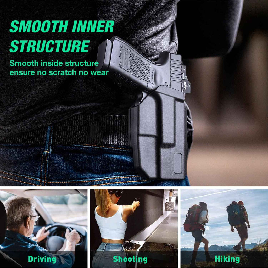 Level II Retention Thumb Release OWB Holster M&P 9 SHIELD M2.0 INTEGRATED CRIMSON TRACE RED/GREEN LASER NTS-Incompatible with any Laser/Light