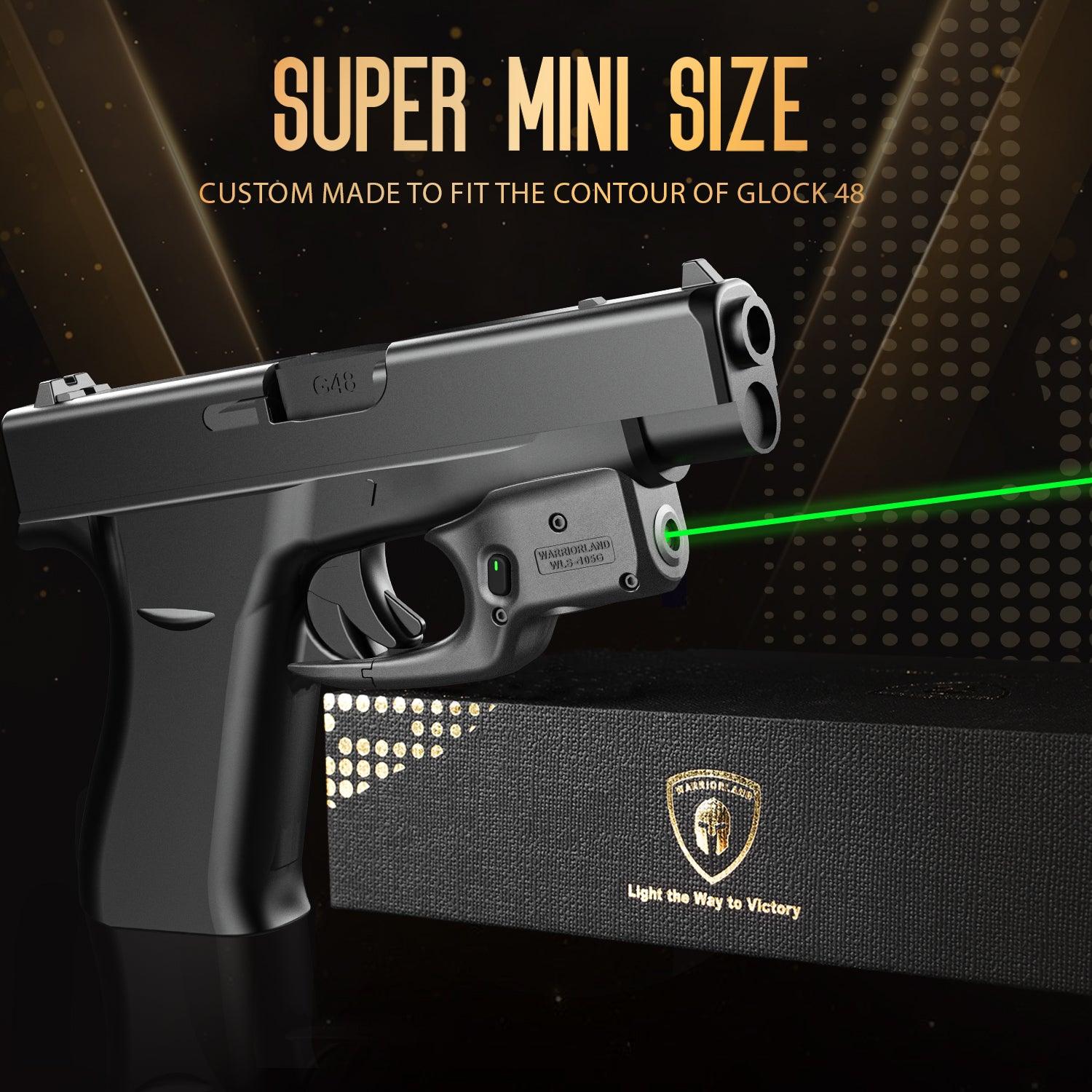 Green Laser Sight Designed to Fit Glock 48 with Holster Combo, Green Beam Sight with Power Indicator, Custom-Made IWB Kydex Holster Right Hand, WLS-105G w/ G48 Holster|WARRIORLAND - WARRIORLAND