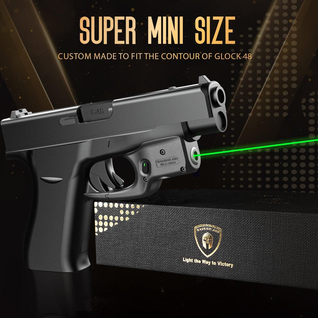 Green Laser Sight Designed to Fit Glock 48 with Holster Combo, Green Beam Sight with Power Indicator, Custom-Made IWB Kydex Holster Right Hand, WLS-105G w/ G48 Holster|WARRIORLAND - WARRIORLAND