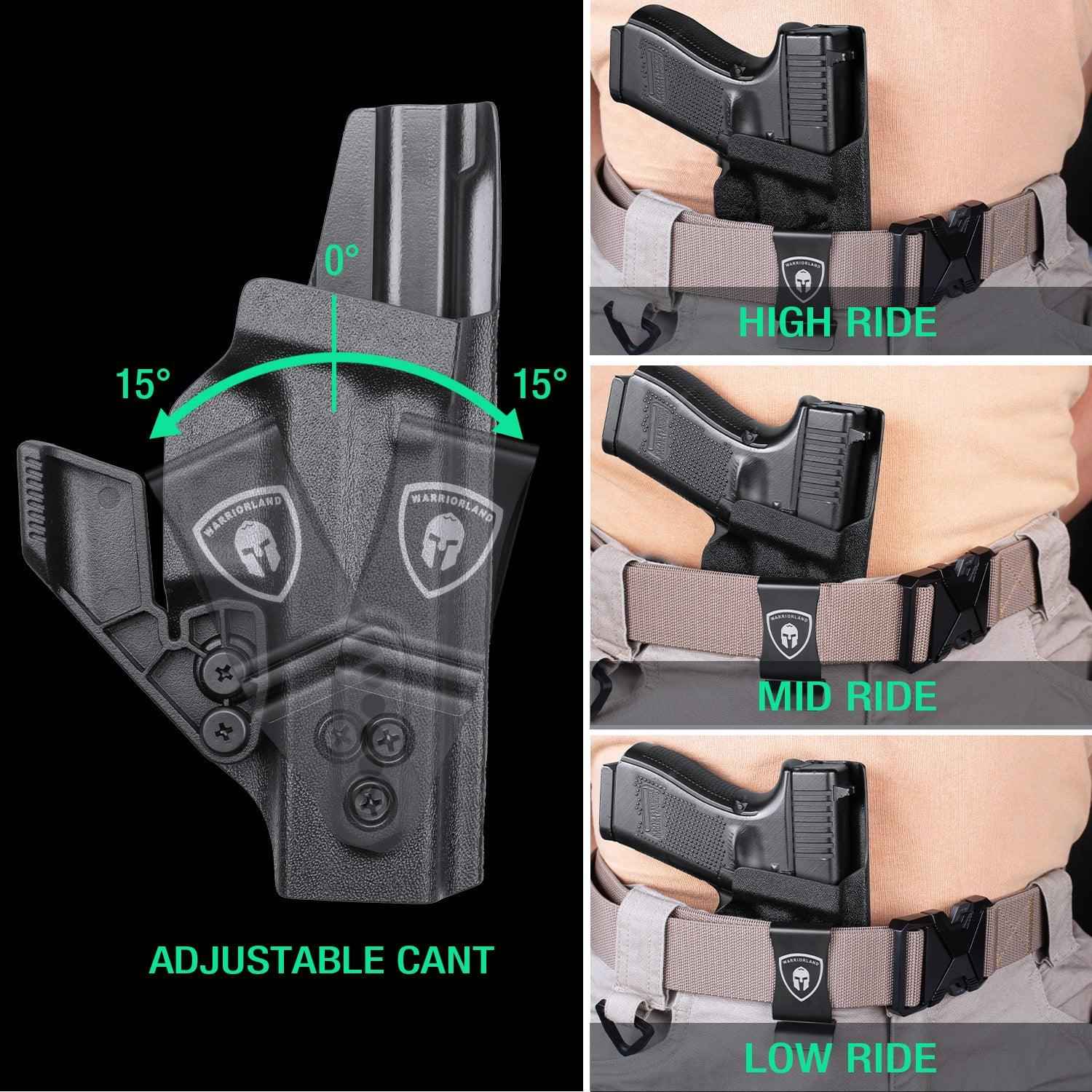 Glock 17 IWB Kydex Holster with Claw, Metal Belt Clip - Optic Ready, 0.06 inch Kydex | Right/Left Hand