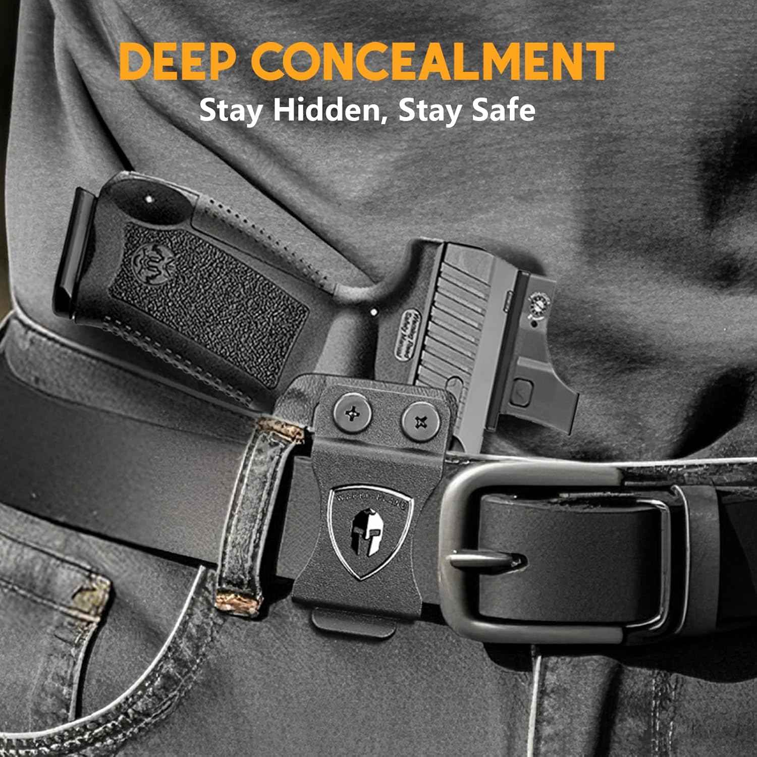 Canik TP9SF / TP9DA IWB Kydex Holster Optic Cut – with Concealment Claw, Adjustable Cant & Audible Click Retention, Inside Waistband Concealed Carry, Right Hand – WARRIORLAND