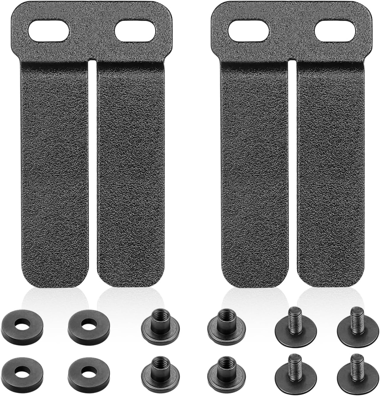 WARRIORLAND IWB & OWB Gun Holster Belt Clip, 1.5/1.75 Inch Adjustable, with Metal Washers, Screws, Slotted Binding Posts – Fits Holsters & Knife Sheaths 2 Pack - WARRIORLAND