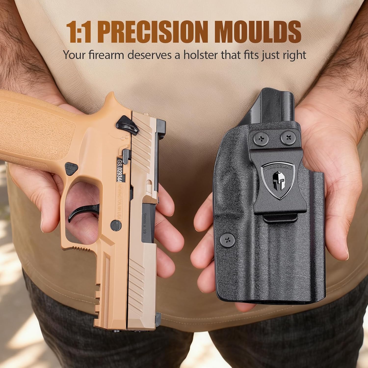 WARRIORLAND Kydex IWB Holster for Sig P320 Compact/XCompact/X-Carry/M18/M17/Full-Size/XFive Legion/DH3/AXG, Optics Cut, Adjustable Cant & Retention, Right Hand Concealed Carry - WARRIORLAND