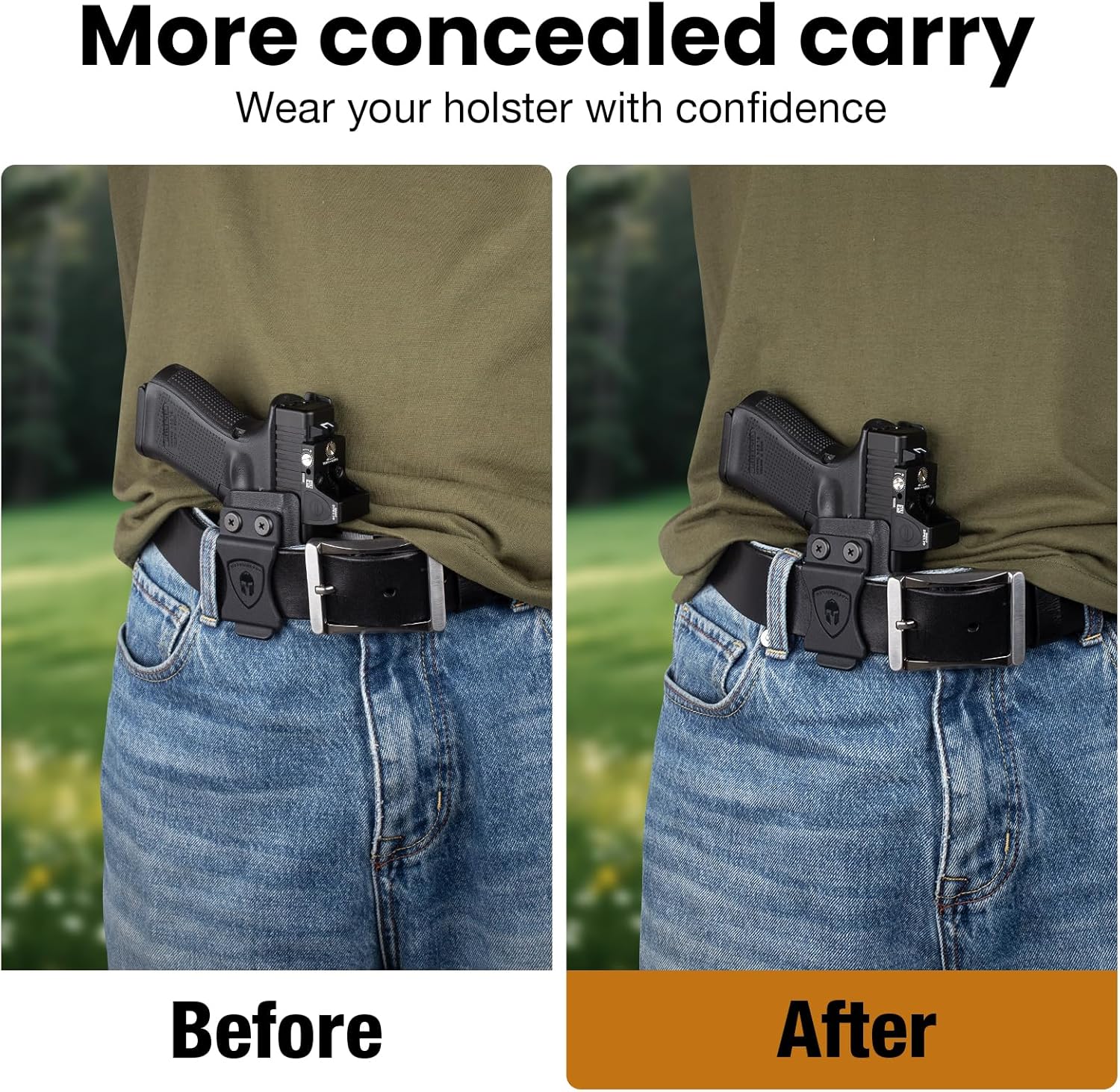 IWB & Appendix Holster Wedge Kit (2-Pack) - WARRIORLAND Universal Foam Pads for Comfort & Concealment, Multiple Heights - WARRIORLAND