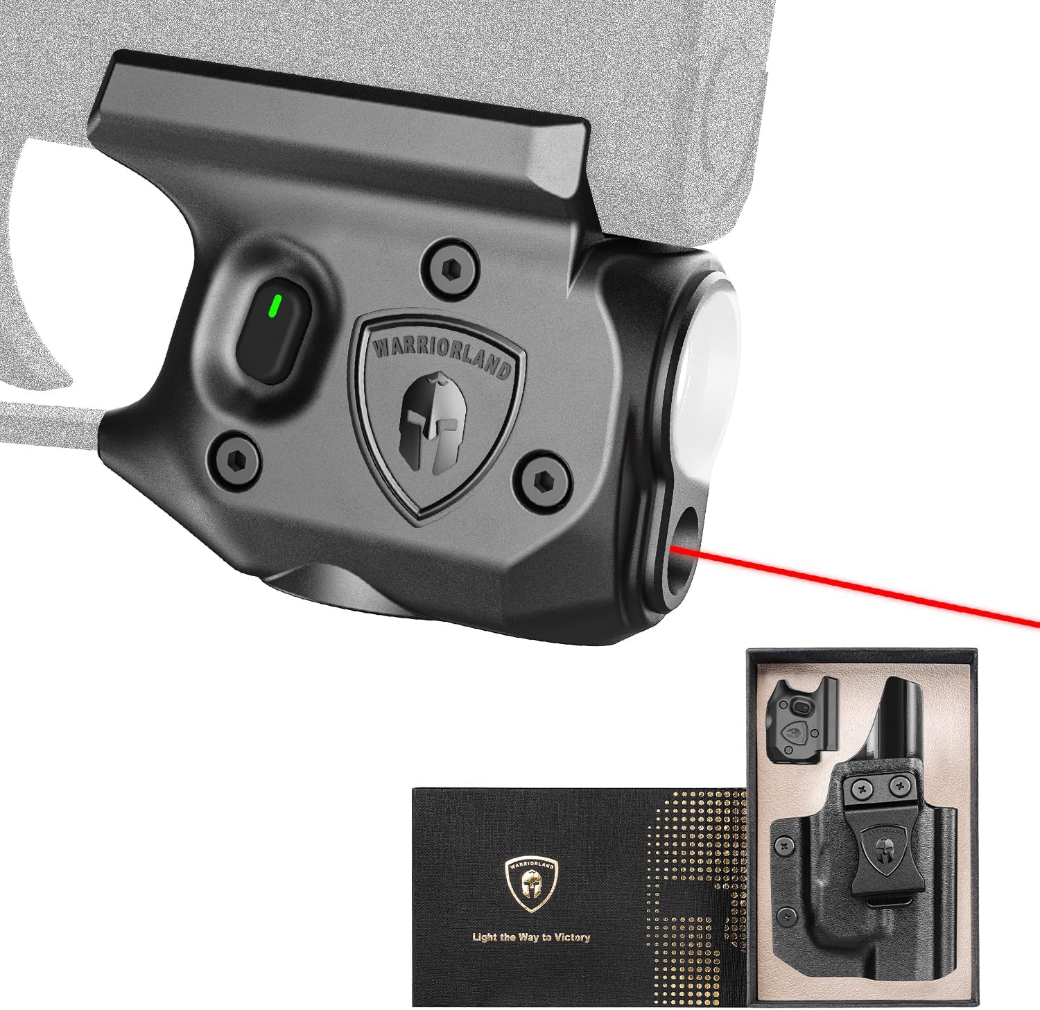 WARRIORLAND Pistol Light Laser & Holster Fit for Sig P365/ P365X/ P365XL, Compact 150-Lumen Trigger Mounted Tactical Weapon Light with Red Laser White LED Flashlight & IWB Holster, Power Indicator - WARRIORLAND
