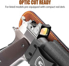 5" 1911 IWB Hybrid Holster (Colt/Kimber/Tisas/S&W/Ruger/Sig/RIA) - WARRIORLAND Optic-Cut Right-Hand Concealed Carry, Adj. Height/Cant/Retention, Ultimate Comfort