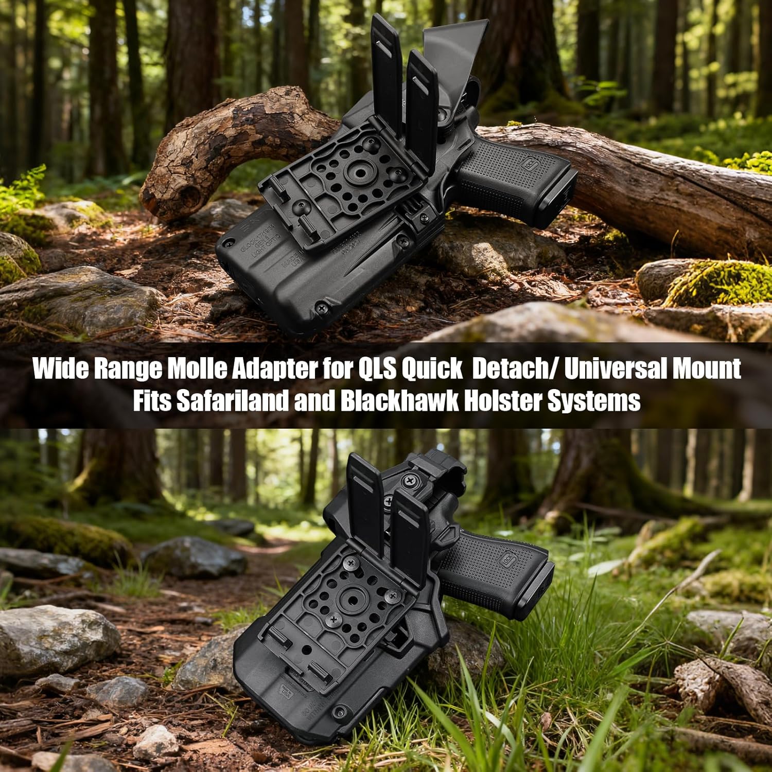 MOLLE Holster & Mag Pouch Adapter (3-Inch) - WARRIORLAND Heavy-Duty Tactical Clip for Holsters, Pouches, Taser X7/X26P, Sheaths & Backpacks, w/Mount Screw & Nut Kit, 1 Pack - WARRIORLAND