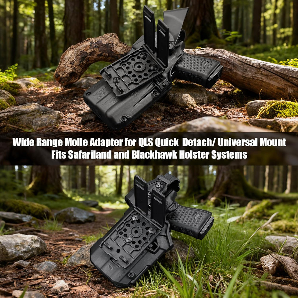 MOLLE Holster & Mag Pouch Adapter (3-Inch) - WARRIORLAND Heavy-Duty Tactical Clip for Holsters, Pouches, Taser X7/X26P, Sheaths & Backpacks, w/Mount Screw & Nut Kit, 1 Pack - WARRIORLAND