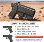 Glock 17/19/19X/45 Holster OWB Kydex Optic Cut - Thumb Release, Fits Gen 3-5 & G23/G32/G44, 360° Adjustable Cant, 1.5"-2.25" Belt, Right Hand - WARRIORLAND