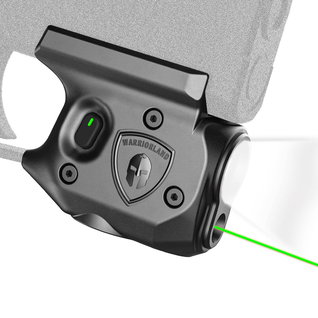 WARRIORLAND Pistol Light Laser Combo Fits Sig Sauer P365/ P365X/ P365XL, Compact 150-Lumen Trigger Mounted Tactical Weapon Light with Green Laser & White LED Flashlight, with Power Indicator, SLL-103G - WARRIORLAND