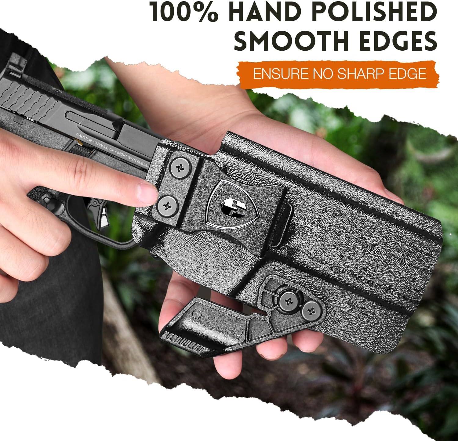 WARRIORLAND IWB Kydex Holster, Compatible with S&W M&P 9 M2.0 Competitor, Optic Cut Ready/Claw Attachment, Inside Waistband Conceal Carry, Adj. Retention & Cant, Open-Muzzle Design, Right Hand - WARRIORLAND