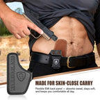 WARRIORLAND Springfield Hellcat Pro Holster - Compatible with Hellcat/RDP/OSP Optics Cut, IWB Hybrid Kydex/Leather Concealed Carry Holster, Right Hand, Adjustable Cant & Retention & Ride Height, Inside Waistband Holster