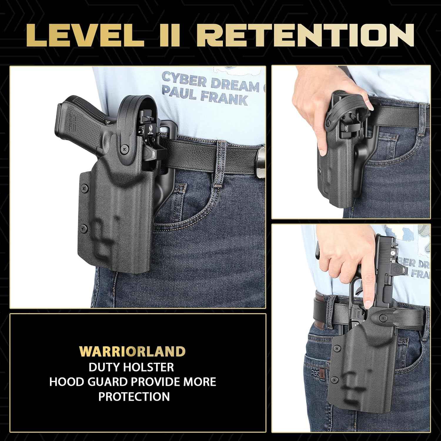 Glock 17/19/19X/45 Gen3-5 Holster OWB Kydex Light-Bearing - Fits TLR-7A / TLR-7 X / TLR-7 HL-X / TLR-8A / TLR-8 X & More, Optic Cut, Thumb Release, 2.0