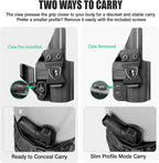 HK VP9 IWB Kydex Holster - Optic Cut + Claw, Adjustable Cant & Posi-Click Audible Lock, Right-Hand Concealed Carry - WARRIORLAND