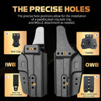 WARRIORLAND IWB & OWB Convertible Holster Optic Cut: Compatible with Glock 17/19/26/34 Gen3-5  G17/G19 Gen4 MOS  G17/G19/G26/G34 Gen5 MOS  19X  G23 Gen3-4  G32 Gen3-4  G44  G45  G45 MOS  Holster, with Claw,Adj Ride Height, Right Hand - WARRIORLAND