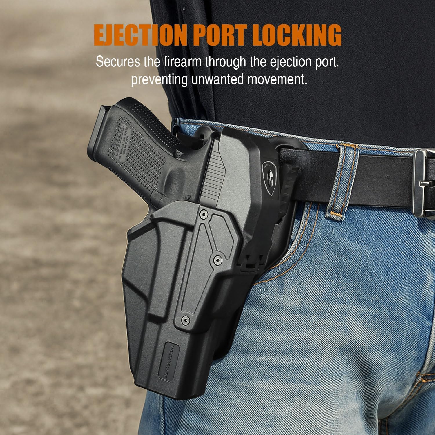 WARRIORLAND Level 2 Duty Holster for Glock 17/19 /22/23 Gen 3-5 & G31/32 Gen3-4 & 19X/44/45/47/49 & MOS Version, Optic Cut with RDS Cover, Thumb Release, Fits 2.0