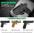 WARRIORLAND IWB Kydex Holster, Fit FN Reflex Adj. Cant & Retention | w/Optic Cut & Claw Options