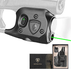 WARRIORLAND Pistol Light Laser & Holster Fit for Glock 43 / 43X (No Rail Version), Compact 150-Lumen Trigger Mounted Tactical Weapon Light with Green Laser White LED & IWB Holster, Power Indicator - WARRIORLAND