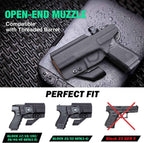 IWB Kydex Leather Lined Holsters with Optics Cut & Claw for Glock 19/19X/26/44/45(GEN 1-5) & 23/32(GEN 1-4)