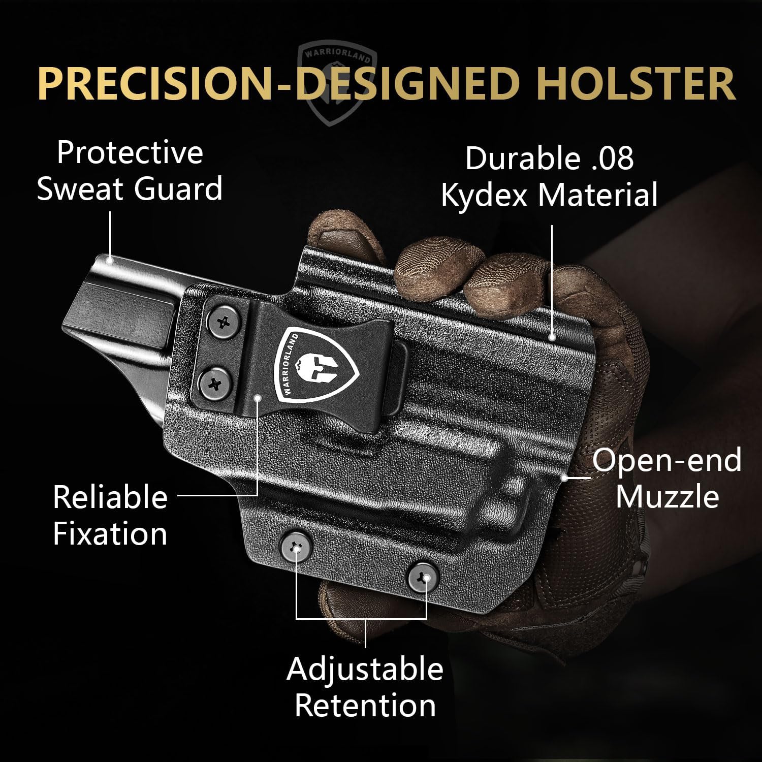 WARRIORLAND Crossbow MA2 Universal Rail Mounted 800 Lumens Tactical Light with Taurus G2C/G3C IWB Kydex Holster Combo, Magnetic USB Charging Pistol Light with Screen Displays Battery Status - WARRIORLAND