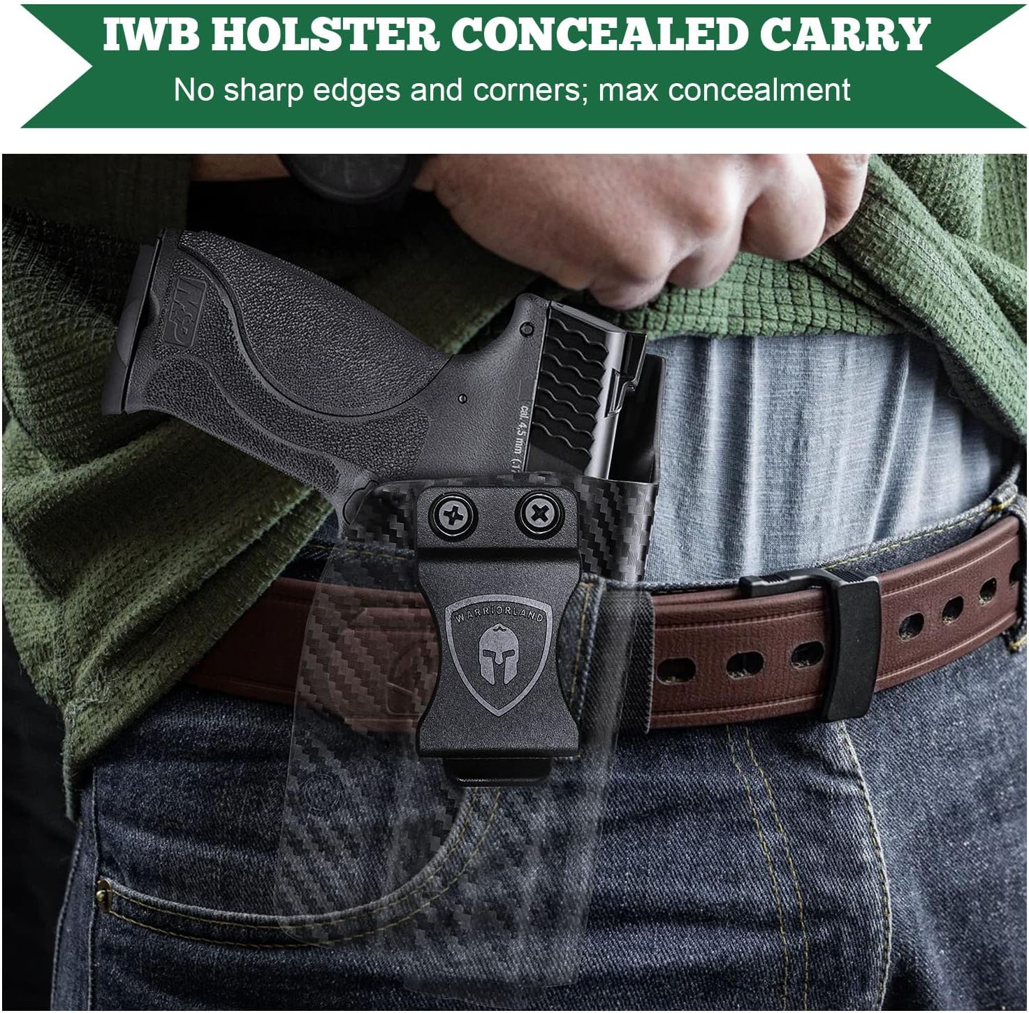 M&P 9mm/.40 Holster, IWB Kydex Holster Fit: S&W M&P 9/.40 Compact/Full Size, M&P 9/.40 M2.0 Full Size Pistol, Not Fit Shield, Inside Waistband Concealed Carry Holster, Adj. Cant & Posi-Click Retention - WARRIORLAND