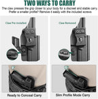 Ruger RXM IWB Kydex Holster - Optic Cut & Concealment Claw, Adjustable Cant & Retention, Appendix Inside Waistband Concealed Carry, Right Hand - WARRIORLAND