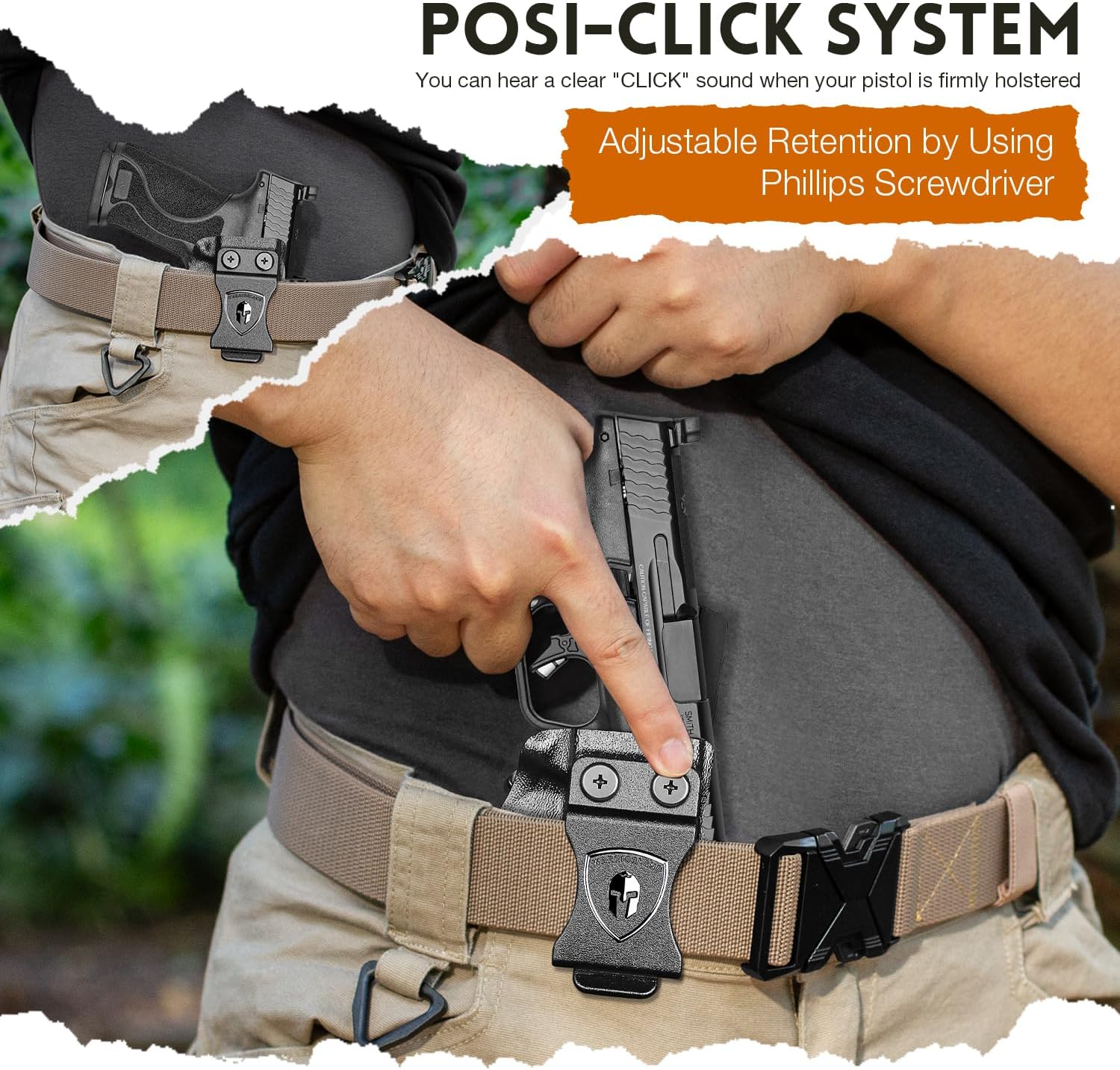 WARRIORLAND IWB Kydex Holster, Compatible with S&W M&P 9 M2.0 Competitor, Optic Cut Ready/Claw Attachment, Inside Waistband Conceal Carry, Adj. Retention & Cant, Open-Muzzle Design, Right Hand - WARRIORLAND