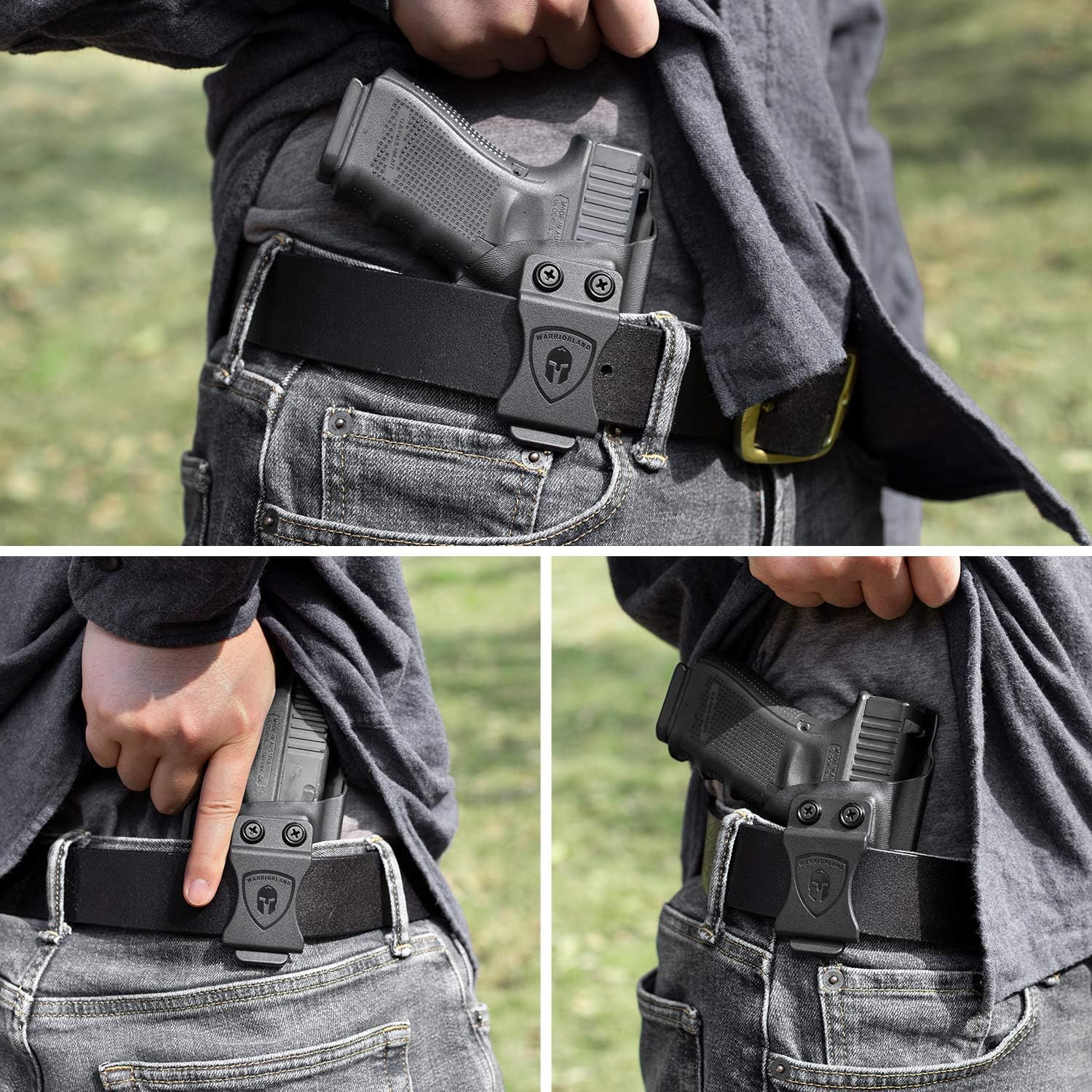 WARRIORLAND Compatible with Glock 17/22/31 Holster, IWB Kydex Holster Fit G17 Gen 1-5/G22 Gen 3-4/G31 Gen 3-5 - Not Fit G22 Gen 5, Inside Waistband Concealed Carry, Adj. Cant & 'Posi-Click' Retention - WARRIORLAND