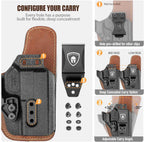 WARRIORLAND Springfield Hellcat Pro Holster - Compatible with Hellcat/RDP/OSP Optics Cut, IWB Hybrid Kydex/Leather Concealed Carry Holster, Right Hand, Adjustable Cant & Retention & Ride Height, Inside Waistband Holster