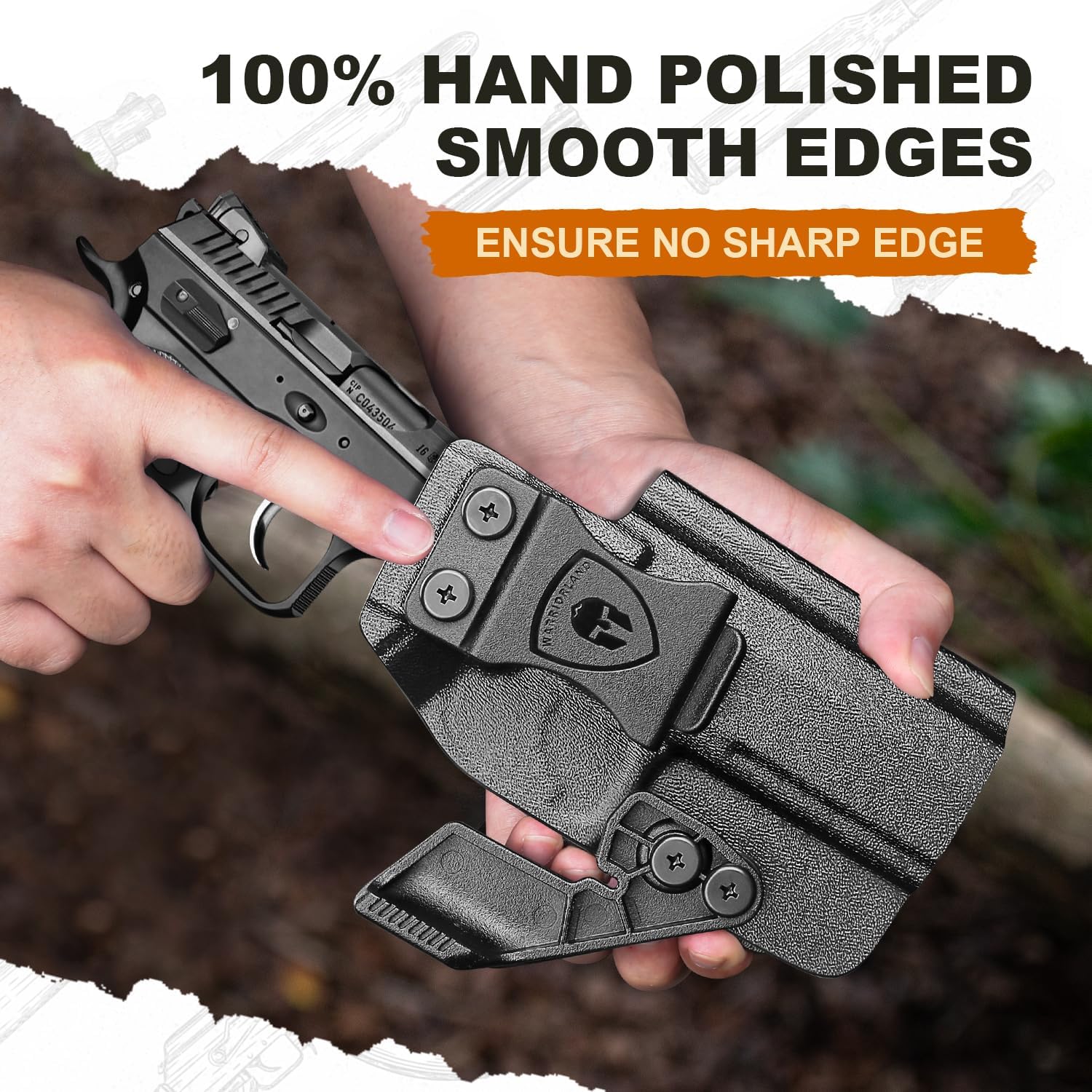 WARRIORLAND IWB Kydex Holster Compatible with CZ Shadow 2 Compact and CZ Shadow 2, Optic Cut & Claw, Inside Waistband Conceal Carry, Adj. Retention & Cant (Right Hand) - WARRIORLAND