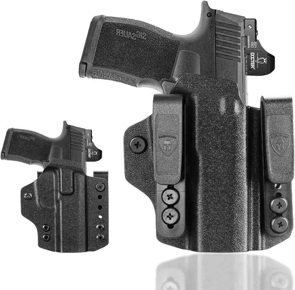 WARRIORLAND Sig Sauer P365 P365 XL P365 SAS P365X P365.380 ACP P365 ROSE.380 ACP IWB & OWB Convertible Holster Optics Cut: Sig Sauer P365 / P365 X & P365 XL, IWB OWB Combo Holster P365, 1.75 Belt Clip, Adjustable Ride Height, Right Hand - WARRIORLAND