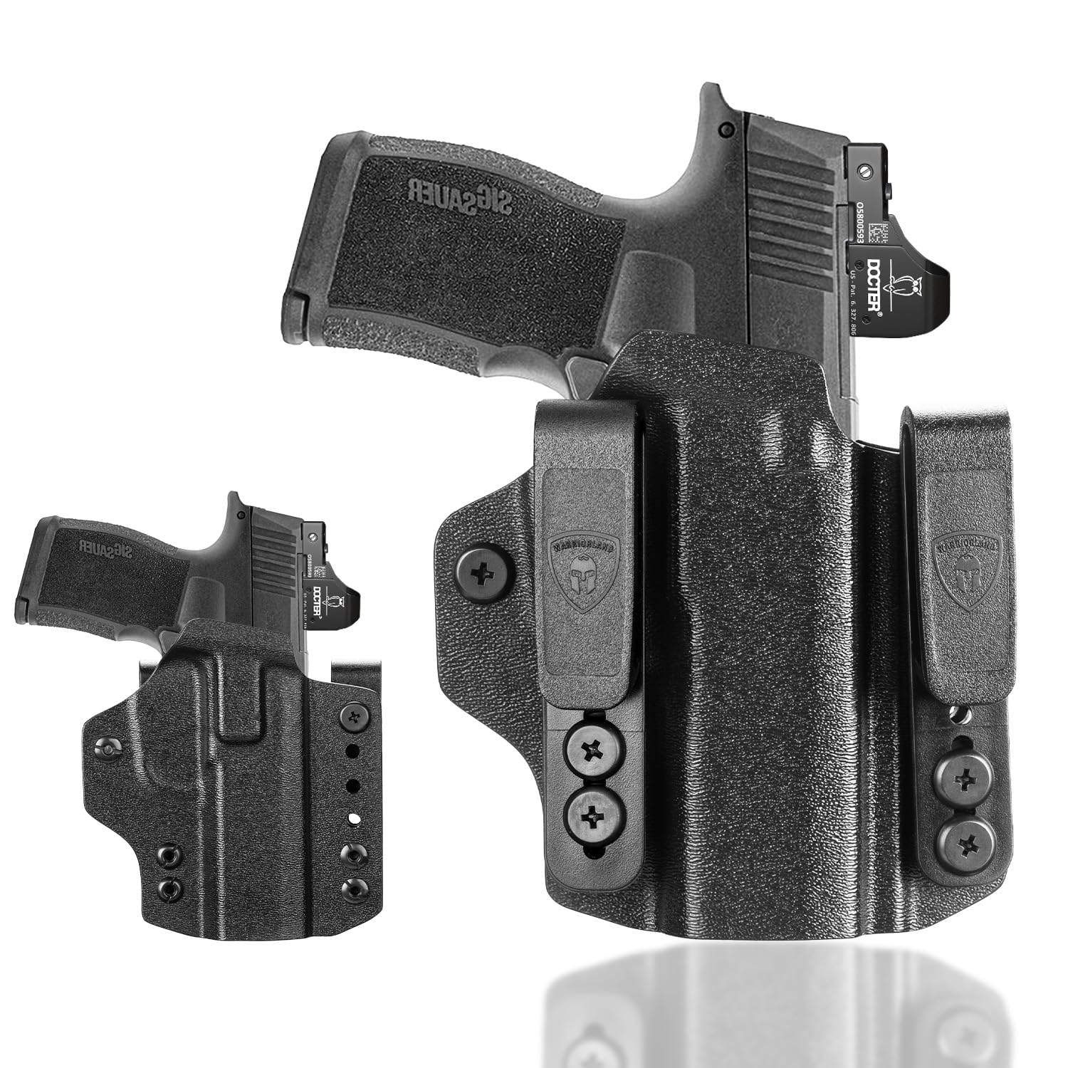WARRIORLAND Sig Sauer P365 P365 XL P365 SAS P365X P365.380 ACP P365 ROSE.380 ACP IWB & OWB Convertible Holster Optics Cut: Sig Sauer P365 / P365 X & P365 XL, IWB OWB Combo Holster P365, 1.75 Belt Clip, Adjustable Ride Height, Right Hand - WARRIORLAND