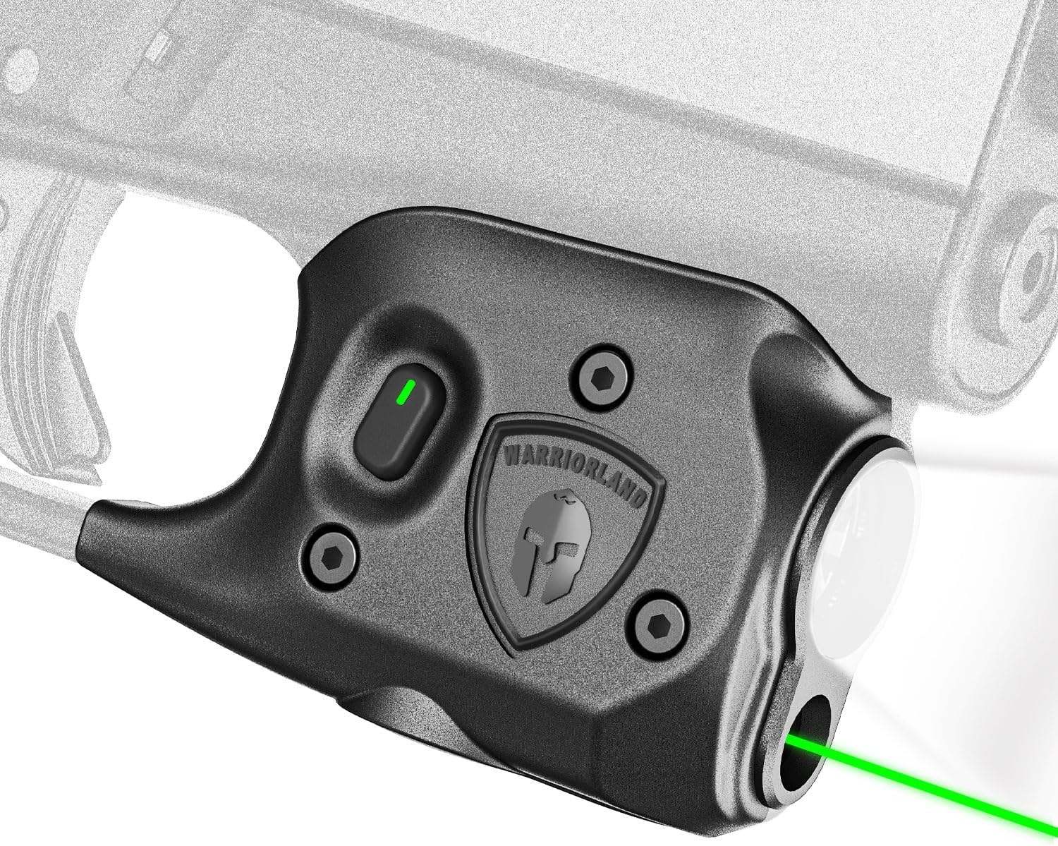 WARRIORLAND Pistol Light Laser Combo Fits Glock 42/43/43X/48 (No Rail), Compact 150-Lumen Trigger Mounted Tactical Weapon Light with Green Laser & White LED, Power Indicator & 3 Light Mode, SLL-105G - WARRIORLAND
