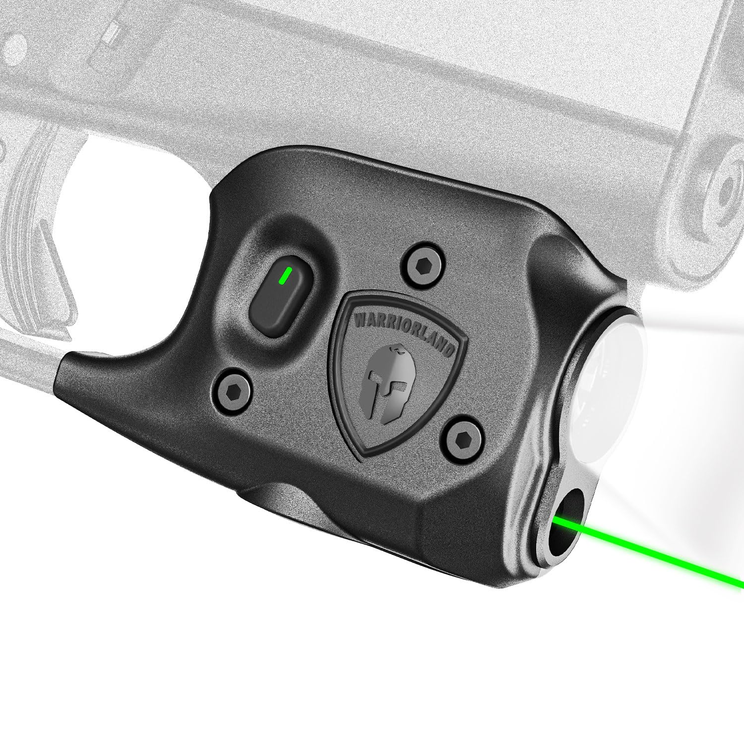 WARRIORLAND Pistol Light Laser Combo Fits Glock 42/43/43X/48 (No Rail), Compact 150-Lumen Trigger Mounted Tactical Weapon Light with Green Laser & White LED, Power Indicator & 3 Light Mode, SLL-105G - WARRIORLAND