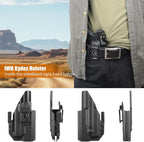 Glock 17/19 Gen3-6 / G19X / 44/45 / G34 Gen5 IWB Kydex Holster w/Claw - Olight Baldr S / Mini / RL Mini Light Bearing, Optic Cut, Adj. Retention & Cant, Right Hand - WARRIORLAND
