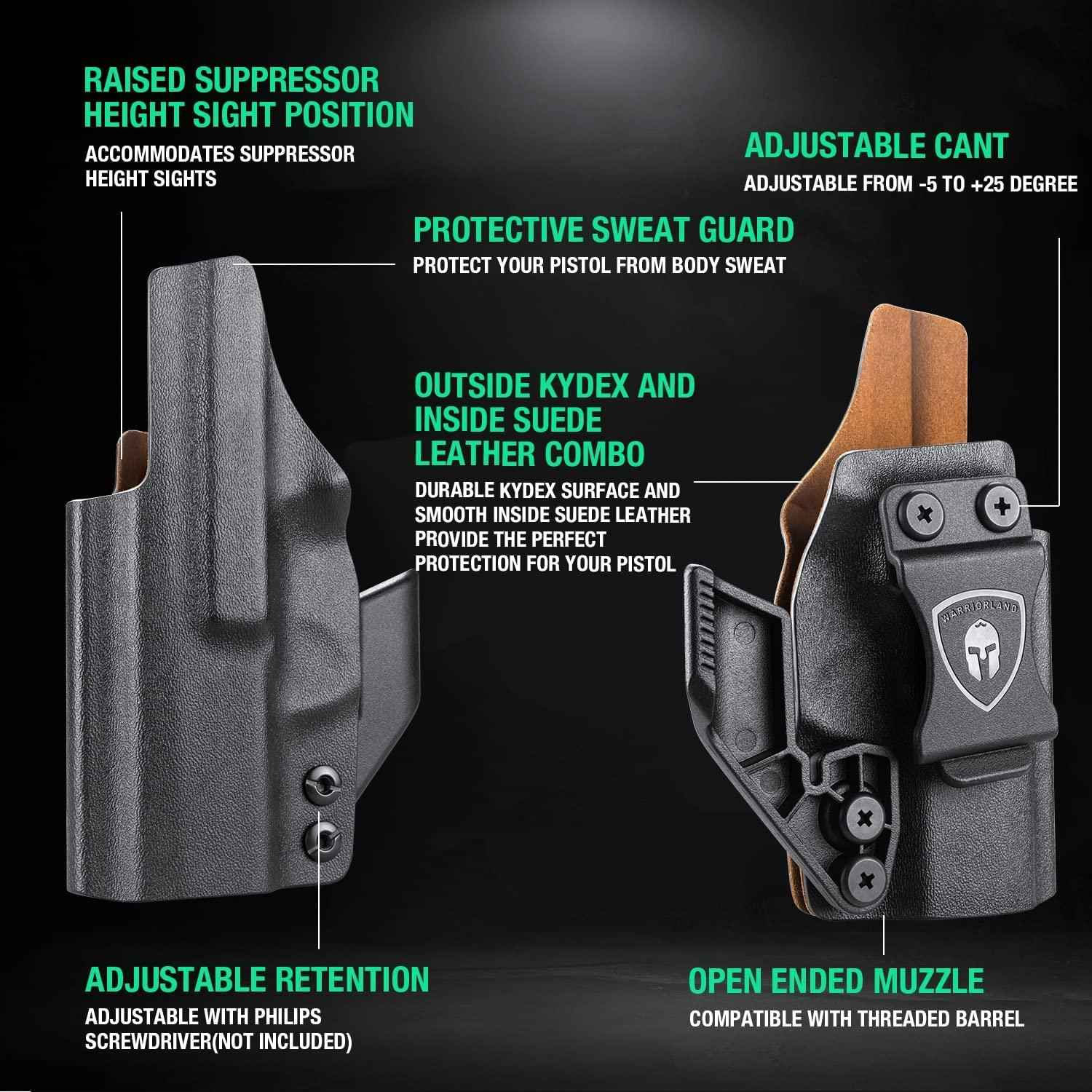 Sig Sauer P365 P365 XL P365 SAS P365X P365.380 ACP P365 ROSE.380 ACP Hybrid Kydex Leather Inside IWB Holster with Optics Cut & Claw, Right Hand | Warriorland