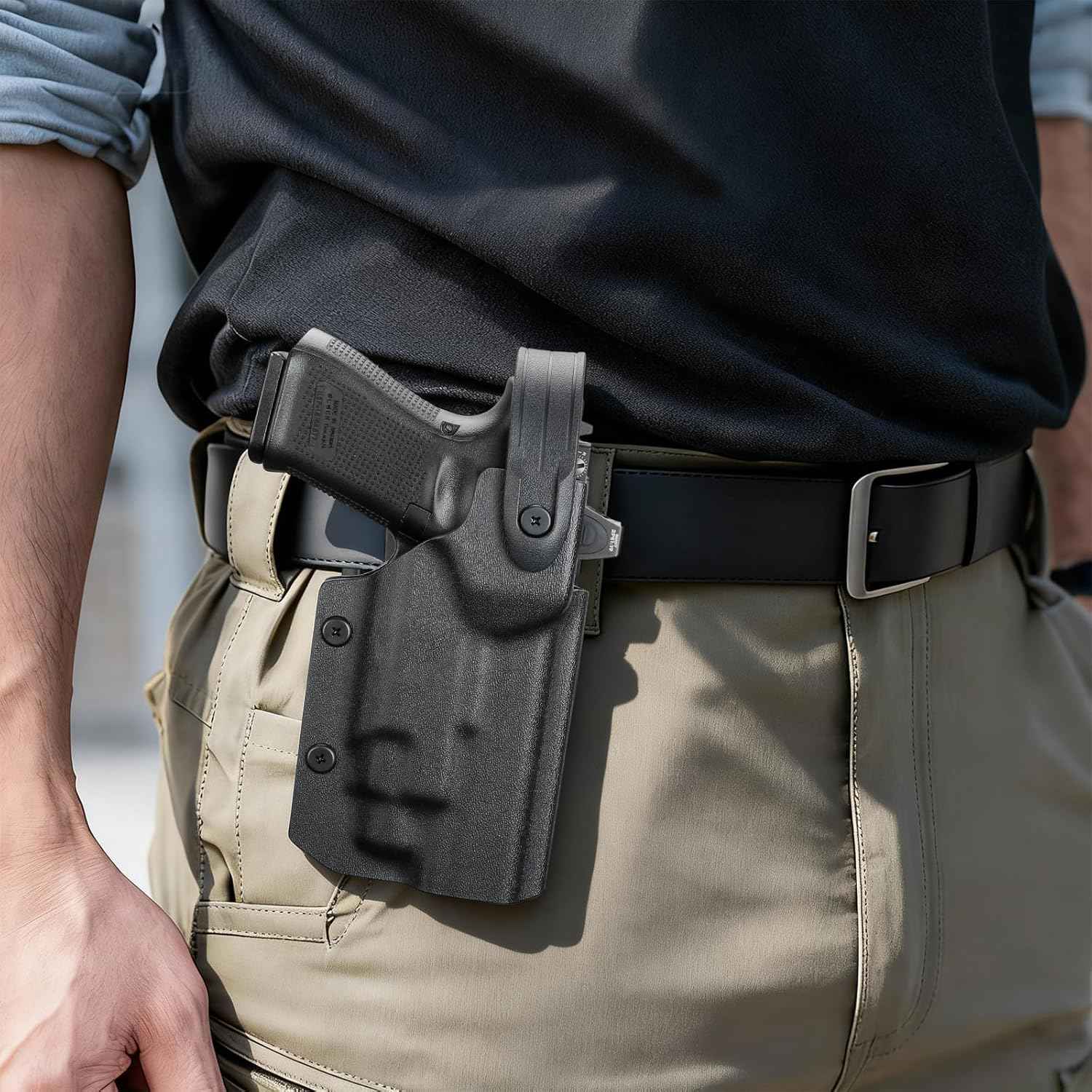 Glock 17/19/19X/45 Gen3-5 Holster OWB Kydex Light-Bearing - Fits TLR-7A / TLR-7 X / TLR-7 HL-X / TLR-8A / TLR-8 X & More, Optic Cut, Thumb Release, 2.0