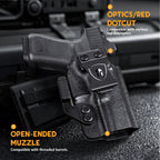 WARRIORLAND IWB Kydex Holster Compatible with Glock G17/G19/G26/G34/ Gen3-5  G17/G19 Gen4-5 MOS  G19X  G23/G32 Gen3-4  G26/G34 Gen5 MOS  G44  G45  G45 MOS, Inside Waistband Appendix Conceal Carry, with Claw & Adj. Retention & Cant, Right Hand - WARRIORLAND