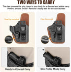 WARRIORLAND Springfield Hellcat Pro Holster - Compatible with Hellcat/RDP/OSP Optics Cut, IWB Hybrid Kydex/Leather Concealed Carry Holster, Right Hand, Adjustable Cant & Retention & Ride Height, Inside Waistband Holster
