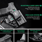 WARRIORLAND Hellcat Pro Kydex Holster with 1.75" Metal Clip for IWB Concealed Carry, Optics Cut, Adjustable Retention - WARRIORLAND
