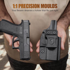 WARRIORLAND Optics Cut Kydex Appendix IWB Holster for Glock 43X MOS/43X/G43, Adjustable Cant & Retention, Right Hand Concealed Carry - WARRIORLAND