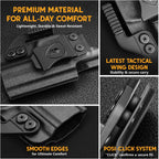 WARRIORLAND IWB Kydex Holster Compatible with Glock G17/G19/G26/G34/ Gen3-5  G17/G19 Gen4-5 MOS  G19X  G23/G32 Gen3-4  G26/G34 Gen5 MOS  G44  G45  G45 MOS, Inside Waistband Appendix Conceal Carry, with Claw & Adj. Retention & Cant, Right Hand - WARRIORLAND