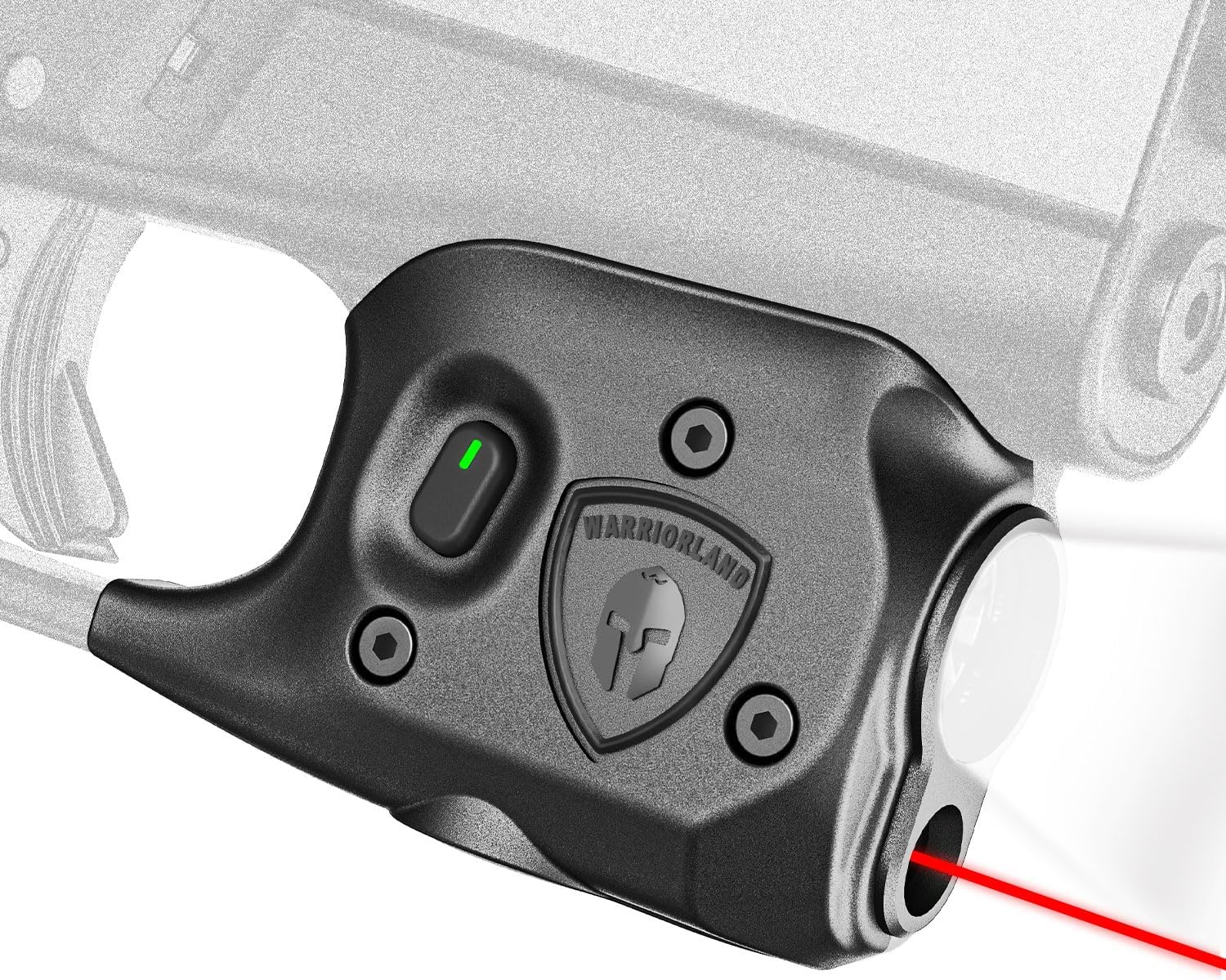 WARRIORLAND Pistol Light Laser Combo Fits Glock 42/43/43X/48 (No Rail), Compact 150-Lumen Trigger Mounted Tactical Weapon Light with Red Laser & White LED, Power Indicator & 3 Light Mode, SLL-105 - WARRIORLAND