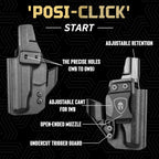 WARRIORLAND IWB Kydex Holster w/Claw & Optics Cut Compatible with Makarov MP Pistol, Inside Waistband Concealed Carry Holster, Adj. Retention & Cant, Right Hand - WARRIORLAND